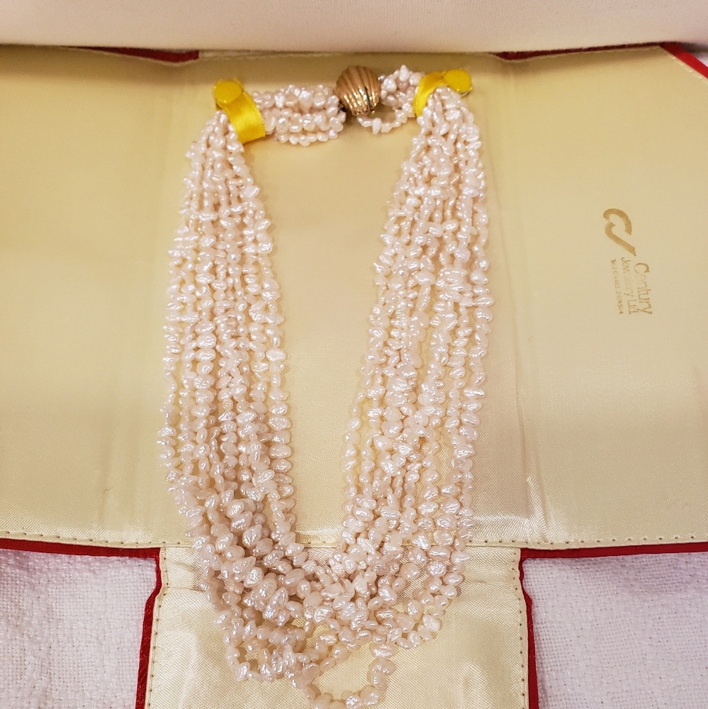 Keshi pearls multi layer necklace